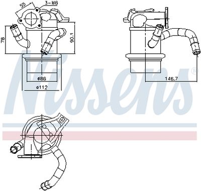 Cooler, exhaust gas recirculation NISSENS 989421