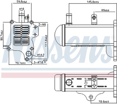 Cooler, exhaust gas recirculation NISSENS 989425