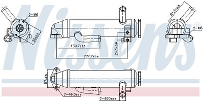Cooler, exhaust gas recirculation NISSENS 989430