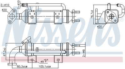 Cooler, exhaust gas recirculation NISSENS 989435