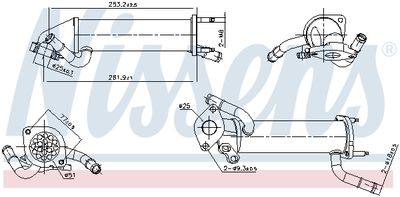 Cooler, exhaust gas recirculation NISSENS 989449