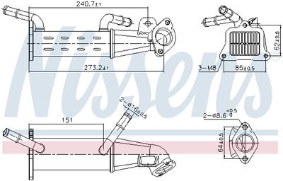 Cooler, exhaust gas recirculation NISSENS 989451