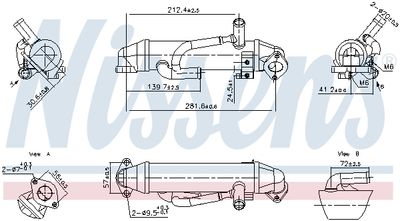 Cooler, exhaust gas recirculation NISSENS 989456