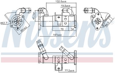 Cooler, exhaust gas recirculation NISSENS 989473