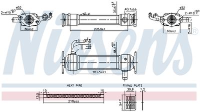 Cooler, exhaust gas recirculation NISSENS 989476