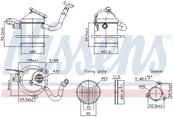 NISSENS 989480 Cooler, exhaust gas recirculation
