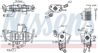 Cooler, exhaust gas recirculation NISSENS 989488