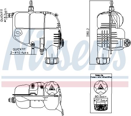NISSENS 996185 Expansion Tank, coolant