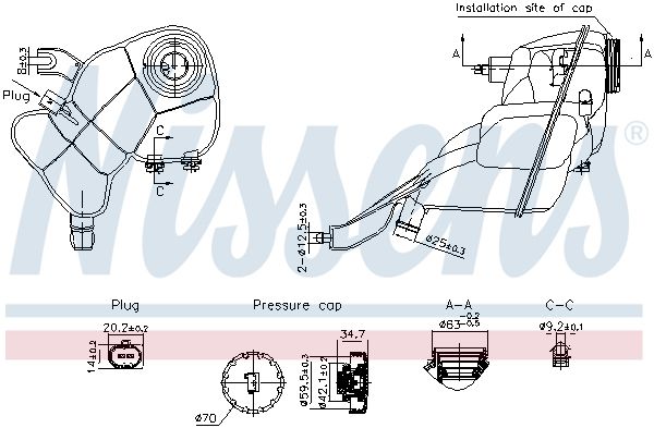 NISSENS 996204 Expansion Tank, coolant