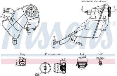 Expansion Tank, coolant NISSENS 996204