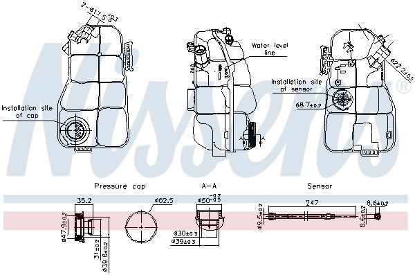 NISSENS 996215 Expansion Tank, coolant