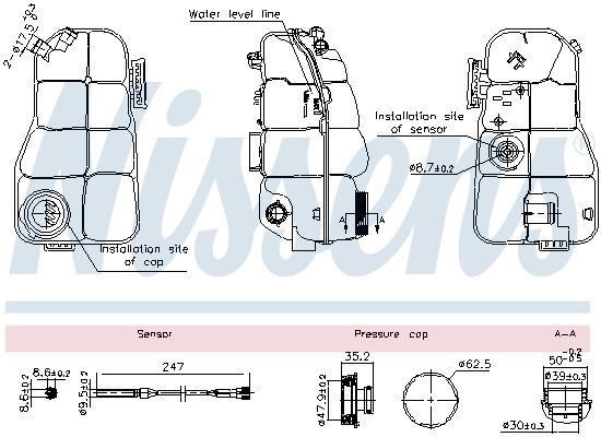 NISSENS 996216 Expansion Tank, coolant