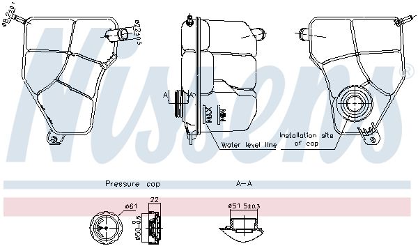 NISSENS 996217 Expansion Tank, coolant