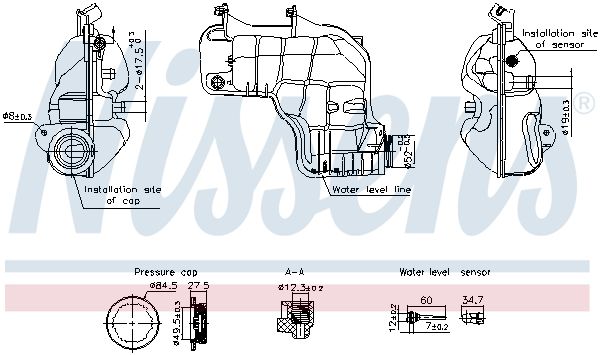 NISSENS 996221 Expansion Tank, coolant