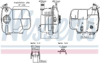 Expansion Tank, coolant NISSENS 996224