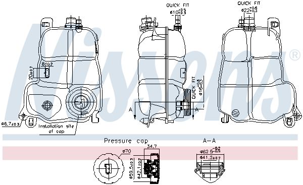 NISSENS 996228 Expansion Tank, coolant
