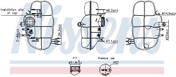 NISSENS 996237 Expansion Tank, coolant