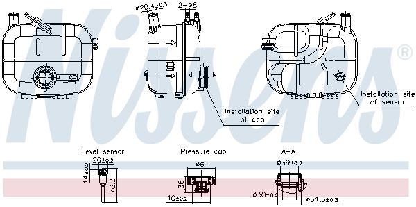 NISSENS 996243 Expansion Tank, coolant