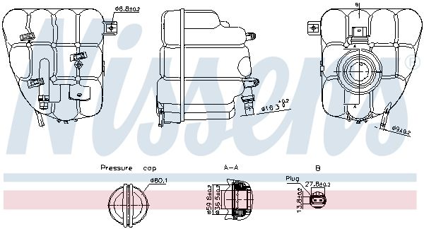 NISSENS 996255 Expansion Tank, coolant