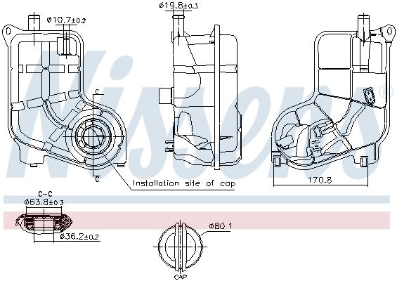 NISSENS 996287 Expansion Tank, coolant