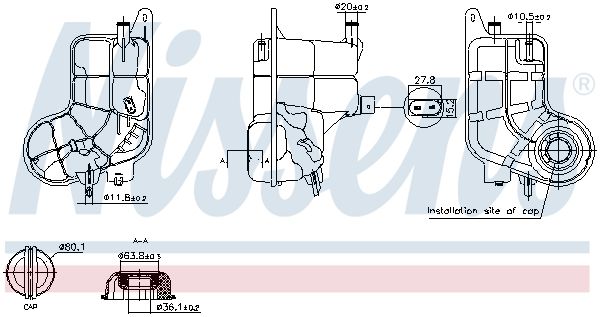 NISSENS 996288 Expansion Tank, coolant