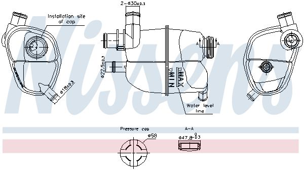 NISSENS 996302 Expansion Tank, coolant