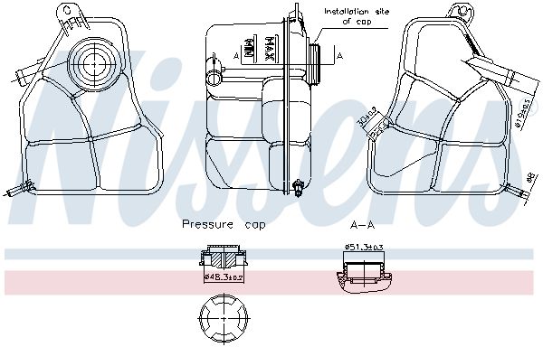 NISSENS 996308 Expansion Tank, coolant