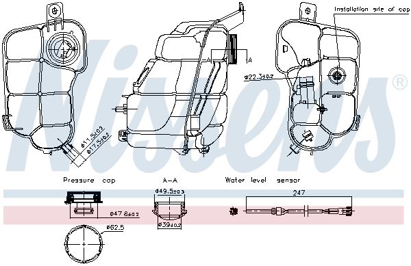 NISSENS 996318 Expansion Tank, coolant