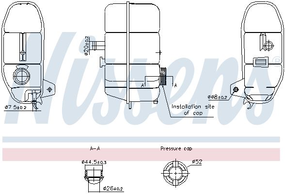 NISSENS 996332 Expansion Tank, coolant