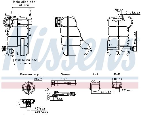 NISSENS 996344 Expansion Tank, coolant