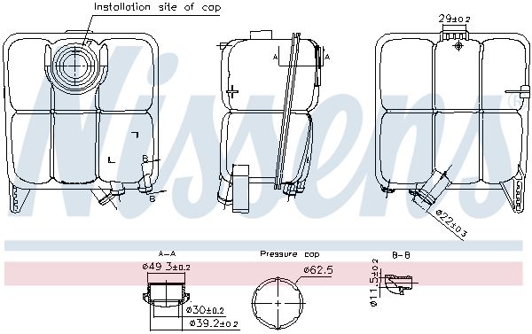 NISSENS 996346 Expansion Tank, coolant