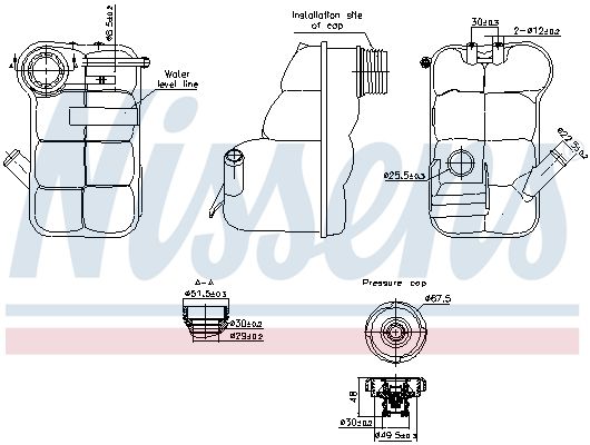 NISSENS 996350 Expansion Tank, coolant
