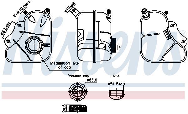 NISSENS 996354 Expansion Tank, coolant