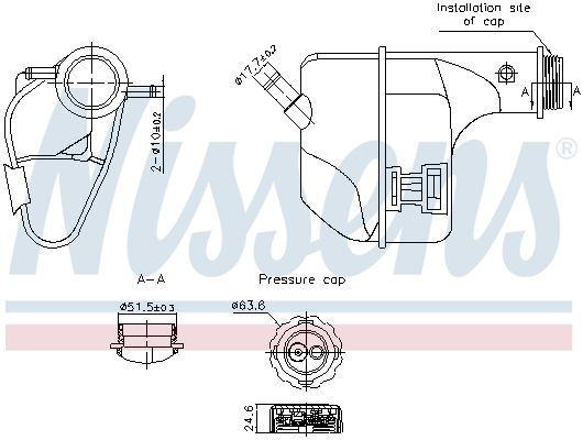 NISSENS 996355 Expansion Tank, coolant
