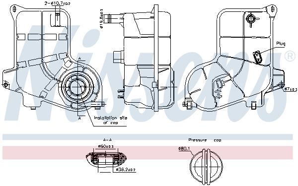 NISSENS 996363 Expansion Tank, coolant