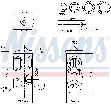 NISSENS 999543 Expansion Valve, air conditioning