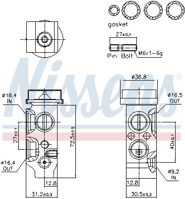 Expansion Valve, air conditioning NISSENS 999544