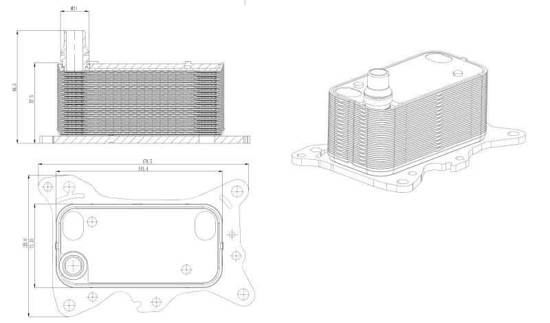 NRF 31835 Oil Cooler, engine oil