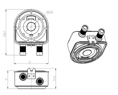 Oil Cooler, engine oil NRF 31836