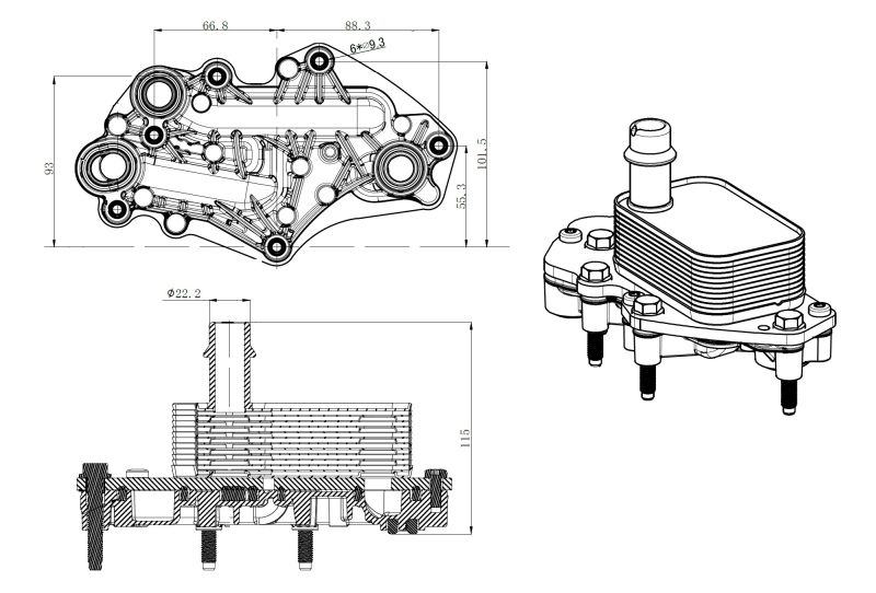 NRF 31842 Oil Cooler, engine oil