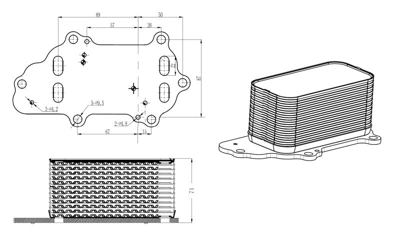 NRF 31848 Oil Cooler, engine oil