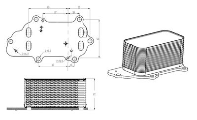 Oil Cooler, engine oil NRF 31848