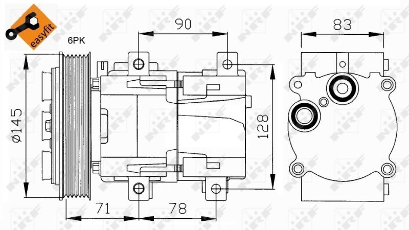 NRF 32076 Compressor, air conditioning