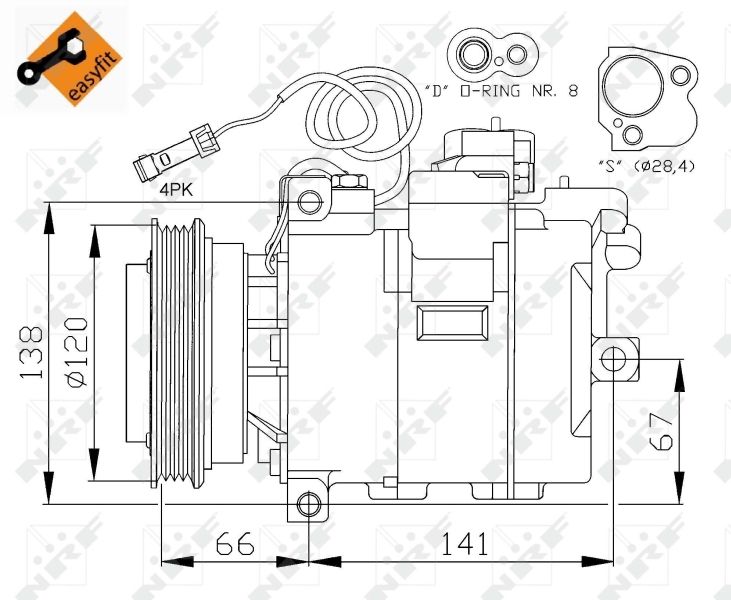 NRF 32104 Compressor, air conditioning