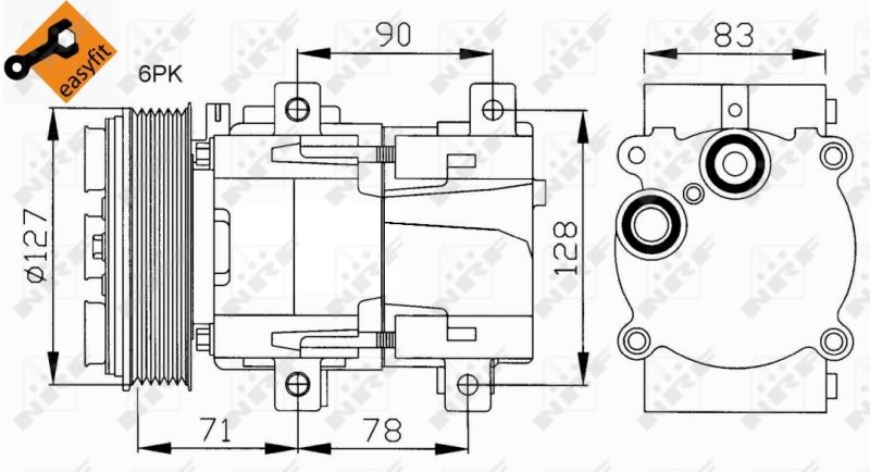 NRF 32107 Compressor, air conditioning