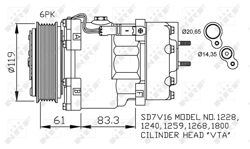 NRF 32198 Compressor, air conditioning