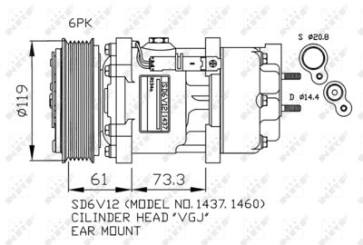 Compressor, air conditioning NRF 32217G