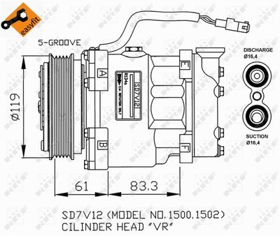 Compressor, air conditioning NRF 32219G