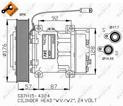 Compressor, air conditioning NRF 32700G