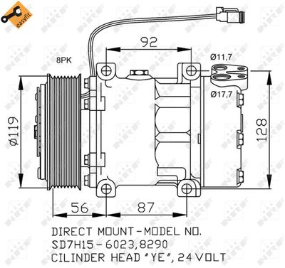 Compressor, air conditioning NRF 32703